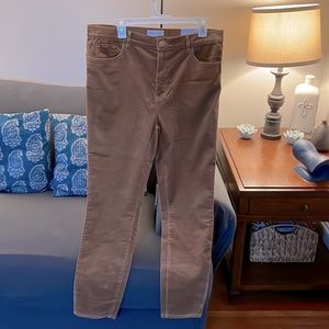 Camel/brown colored Loft high waist skinny cords